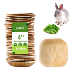 Jiaxix cuenco de hoja de palma de 4 pulgadas, ideal para comida de conejos.