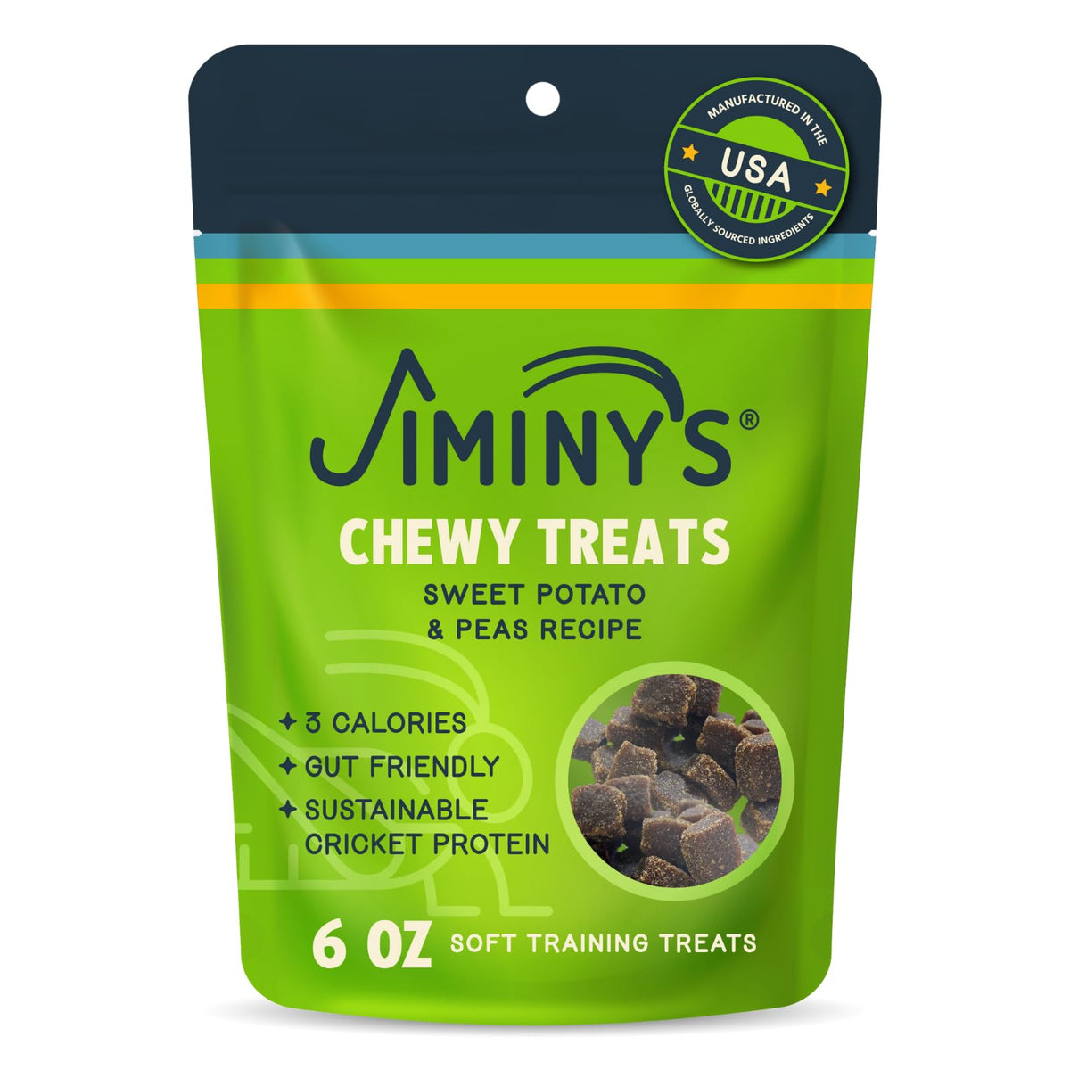 Premios de entrenamiento con cricket de Jiminy para perros.