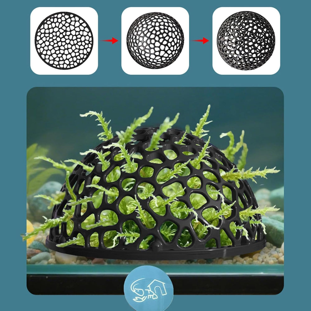 Dúo de cuevas negras JINJUMEI, diseño neutro para acuarios plantados.