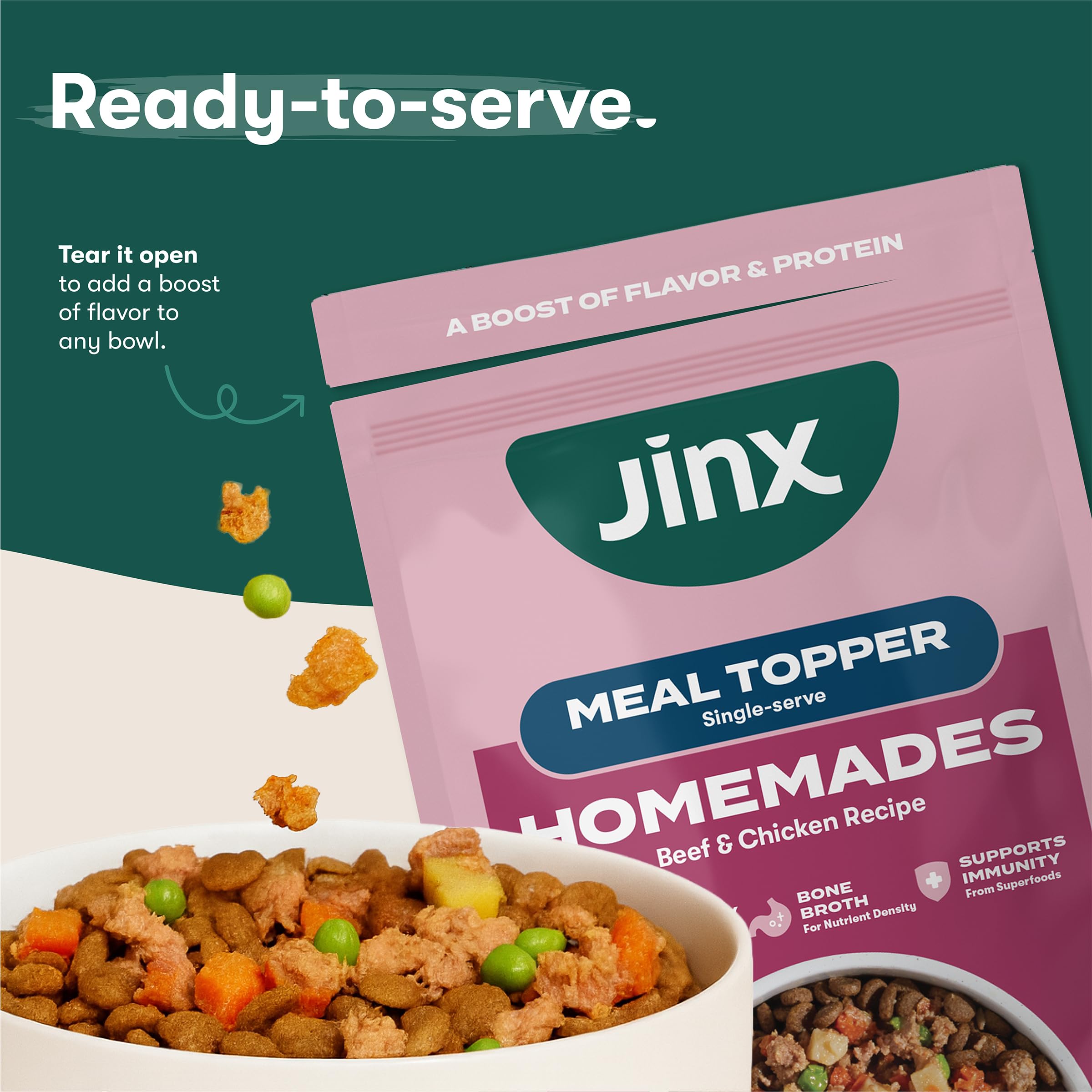 Jinx puede funcionar como comida completa o topping.