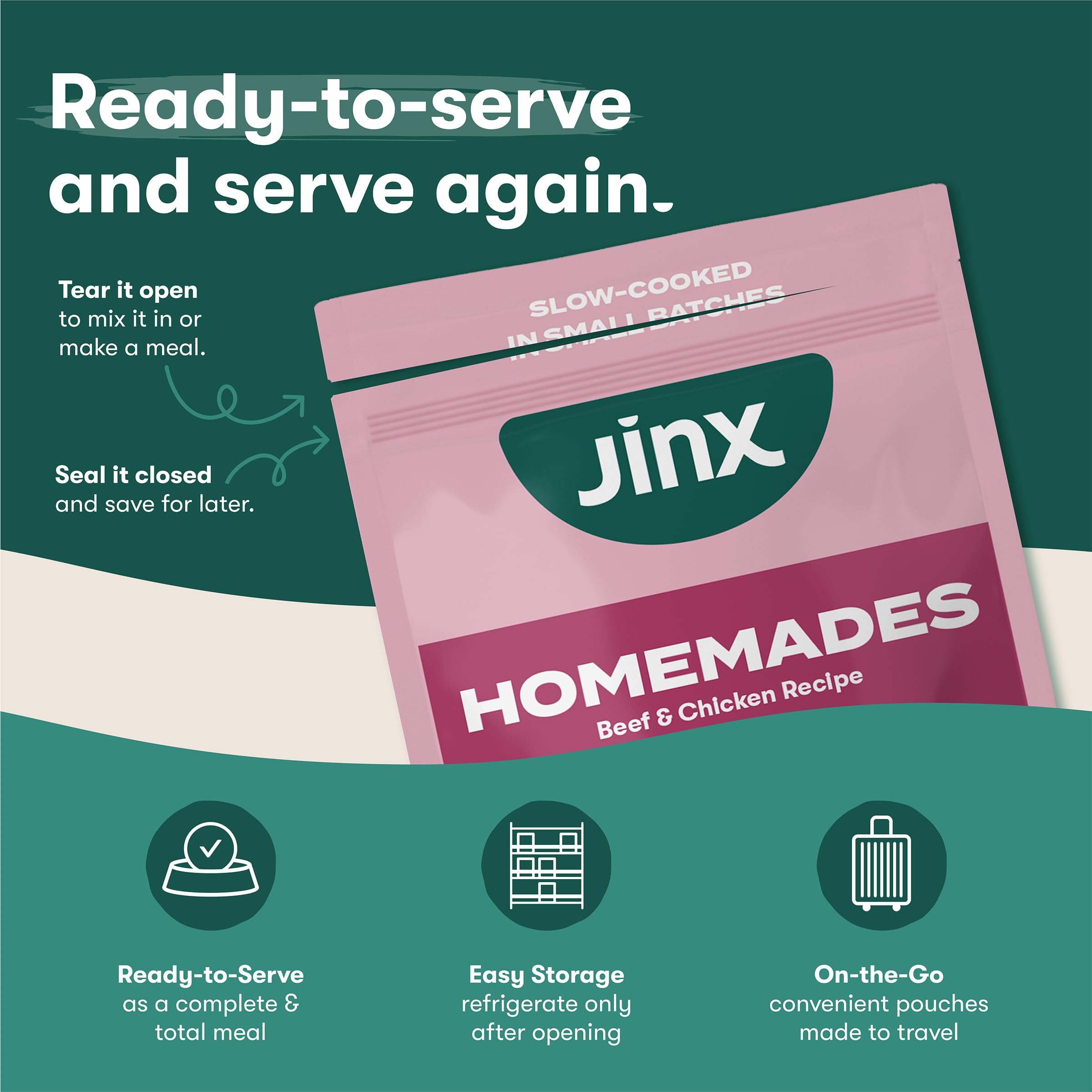 Jinx envase listo para servir, sin refrigeración previa.