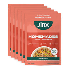 Jinx Salmón sin granos toppers para perros, sabor auténtico.