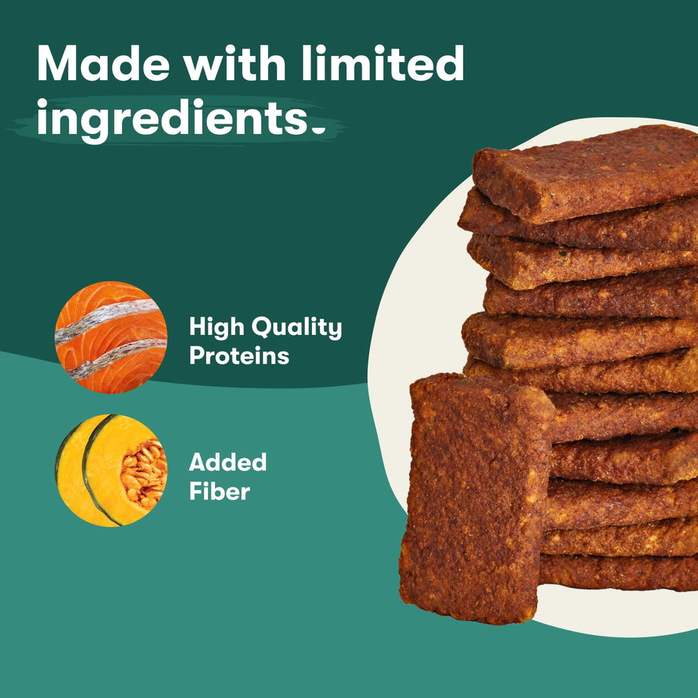 Jinx Salmon Tenders packaging-5oz, convenient snack size for on-the-go pups.