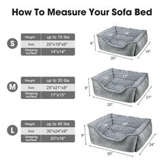 JOEJOY cama rectangular, tamaños variados para perros pequeños, medianos y grandes.
