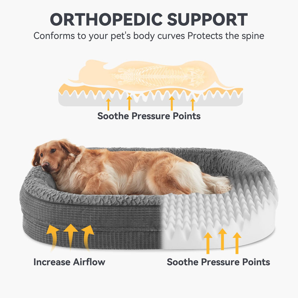 Bolster 360° JOEJOY rodea la cabeza y el cuello del perro.