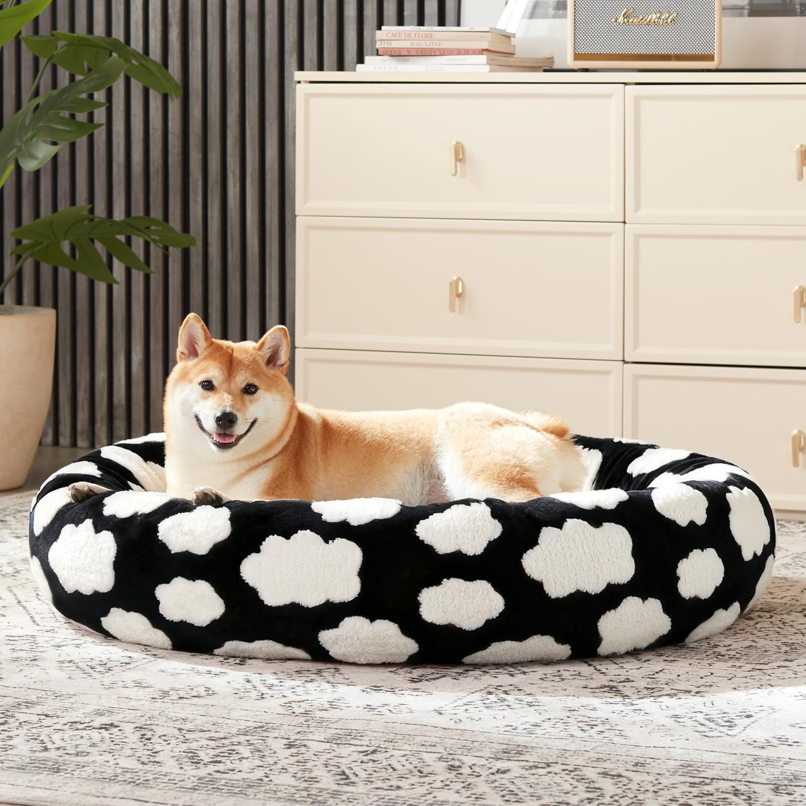 JOEJOY Cama para Perro Redonda, cremallera desmontable, limpieza fácil.