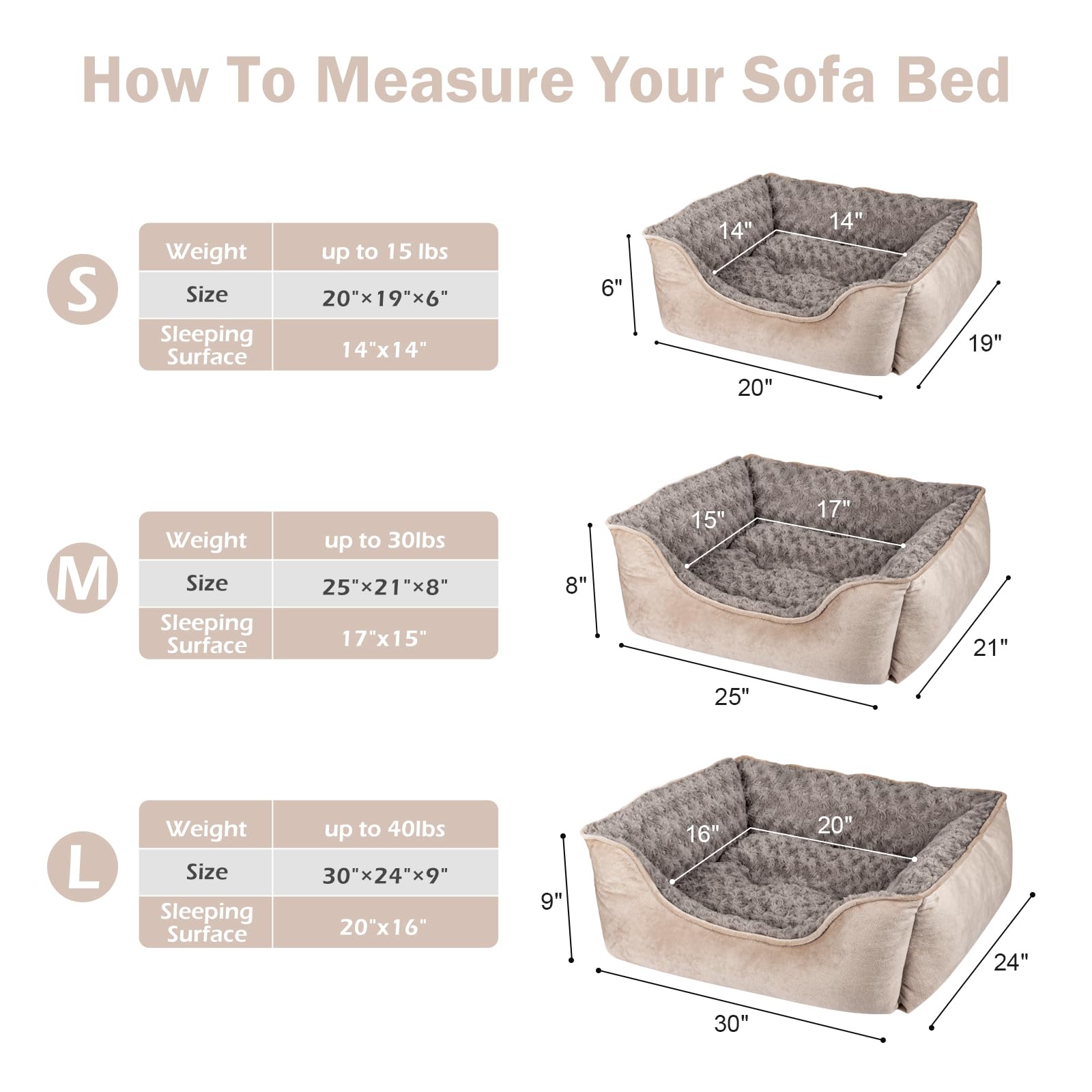 JOEJOY funda lavable para cama de perros, mantenimiento sencillo.