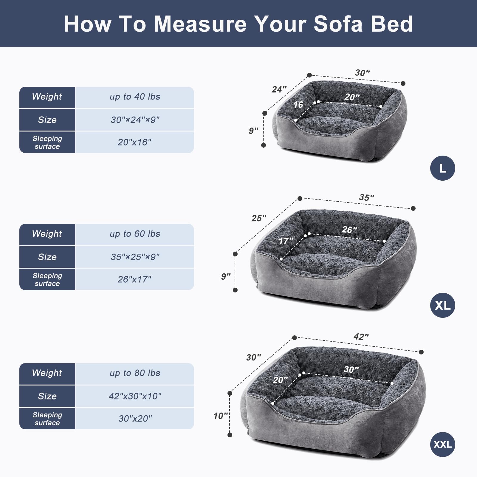JOEJOY cama rectangular duradera que mantiene su forma durante el uso.