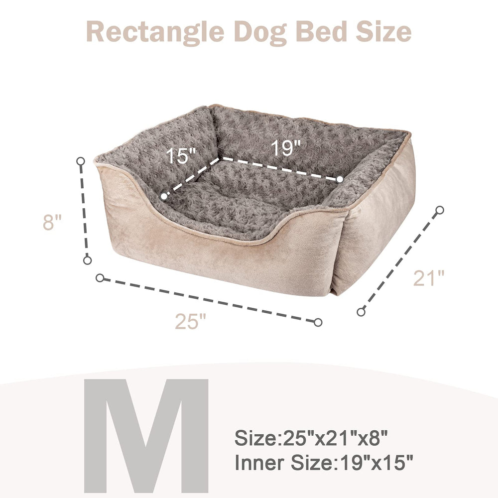 JOEJOY cama rectangular mediana para perros, acceso fácil para siestas cómodas