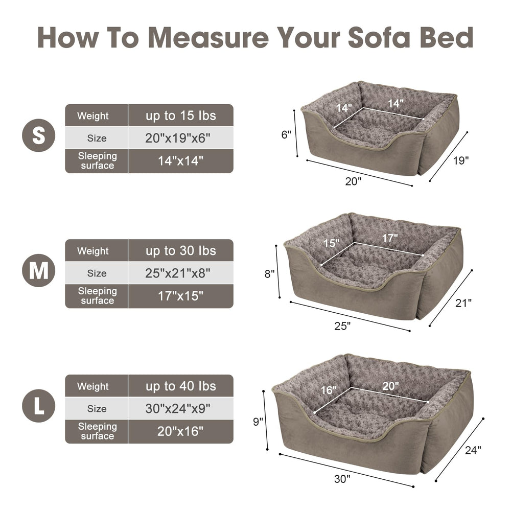 Cama JOEJOY disponible en varias tallas para razas pequeñas a grandes.