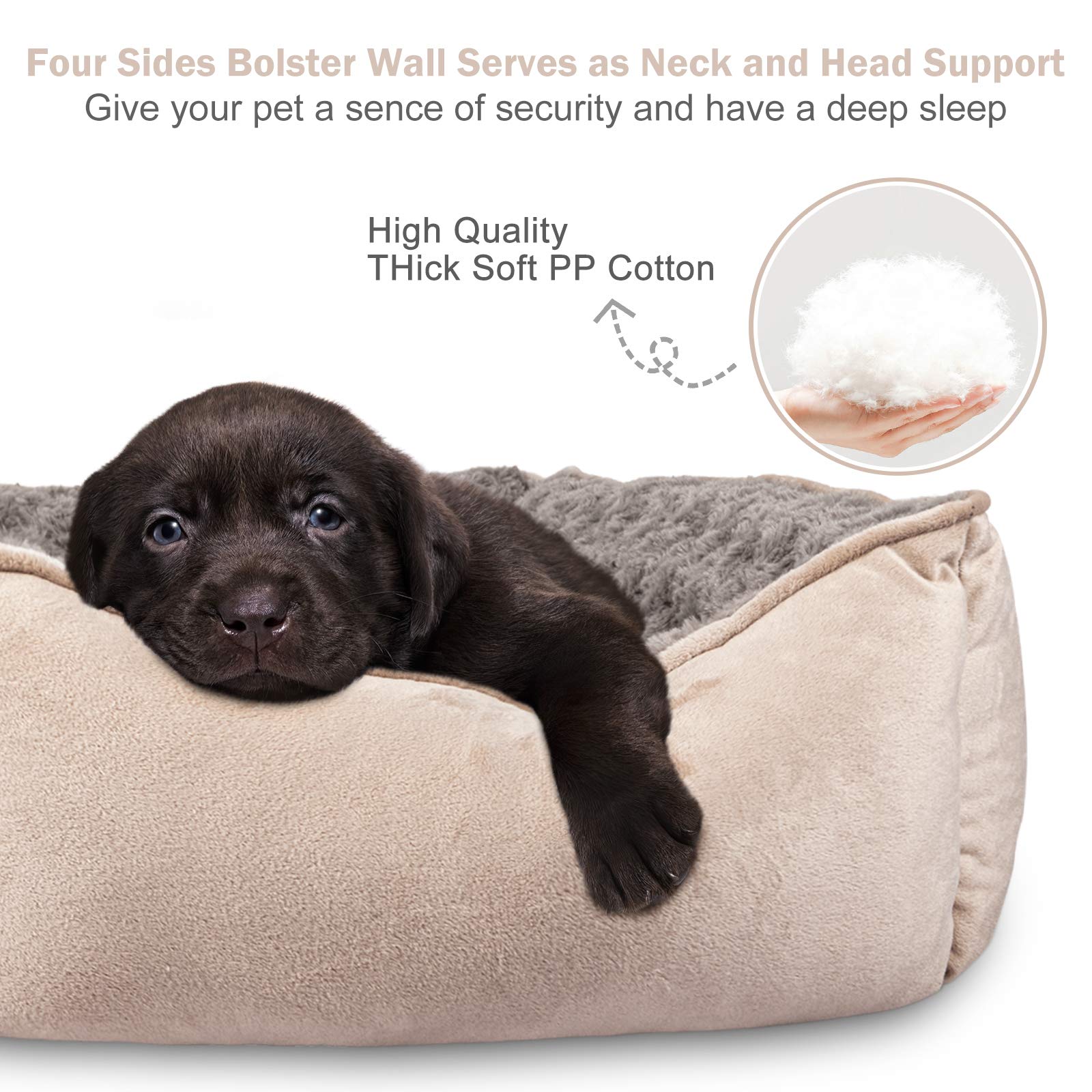 JOEJOY cama rectangular ortopédica para perros, soporte duradero.