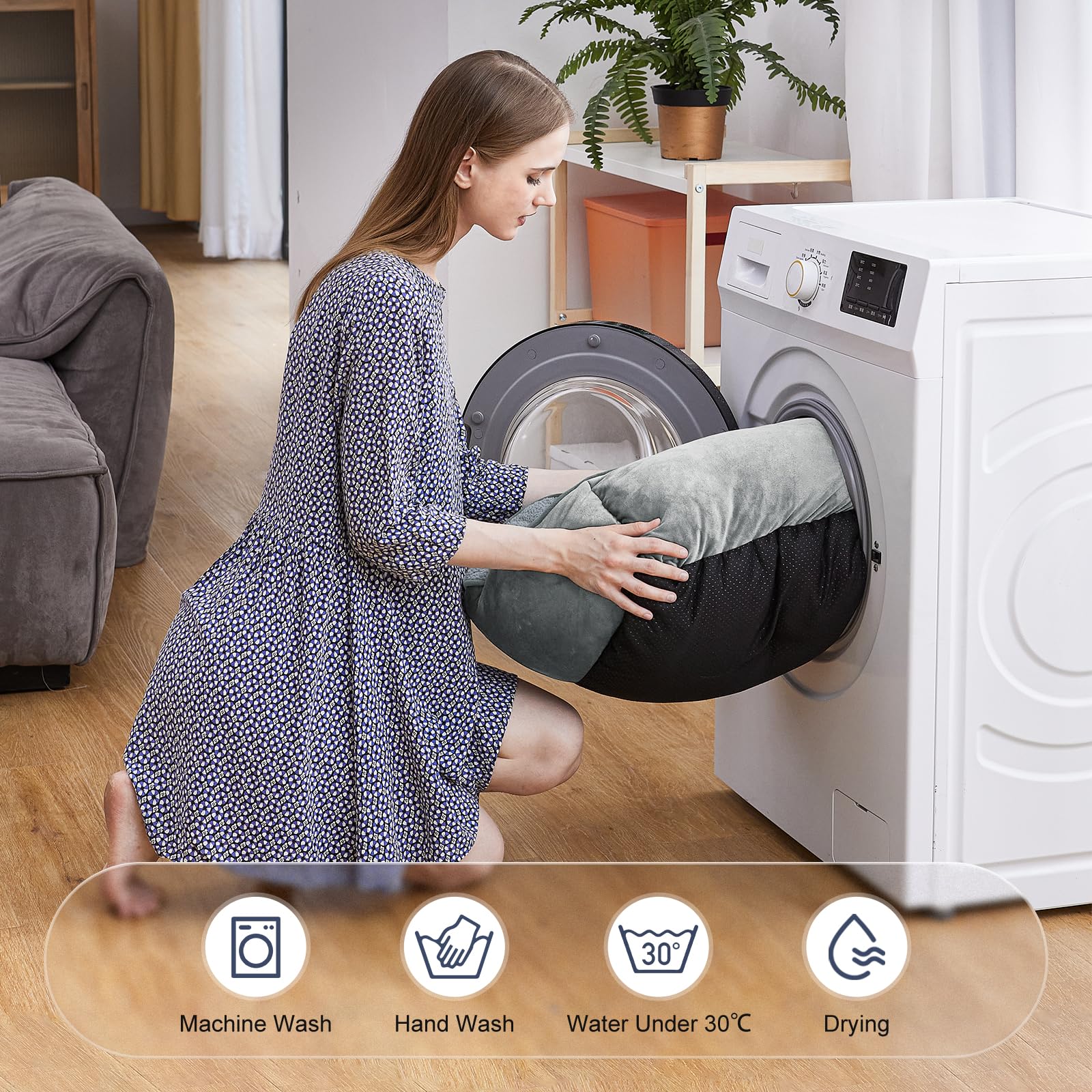 Diseño lavable a máquina de Joejoy facilita la limpieza y mantenimiento