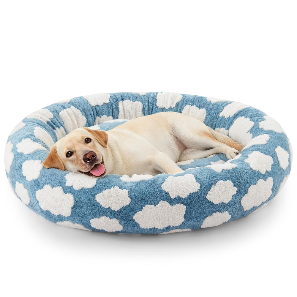 JOEJOY Donut grande para perro, vista general y acogedora para descansar
