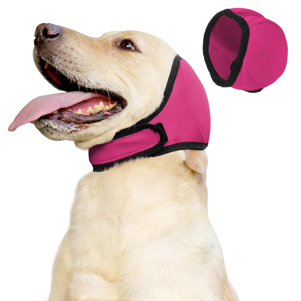 JOHNBOLIN orejeras para perro con capucha rosa para tranquilidad durante el baño