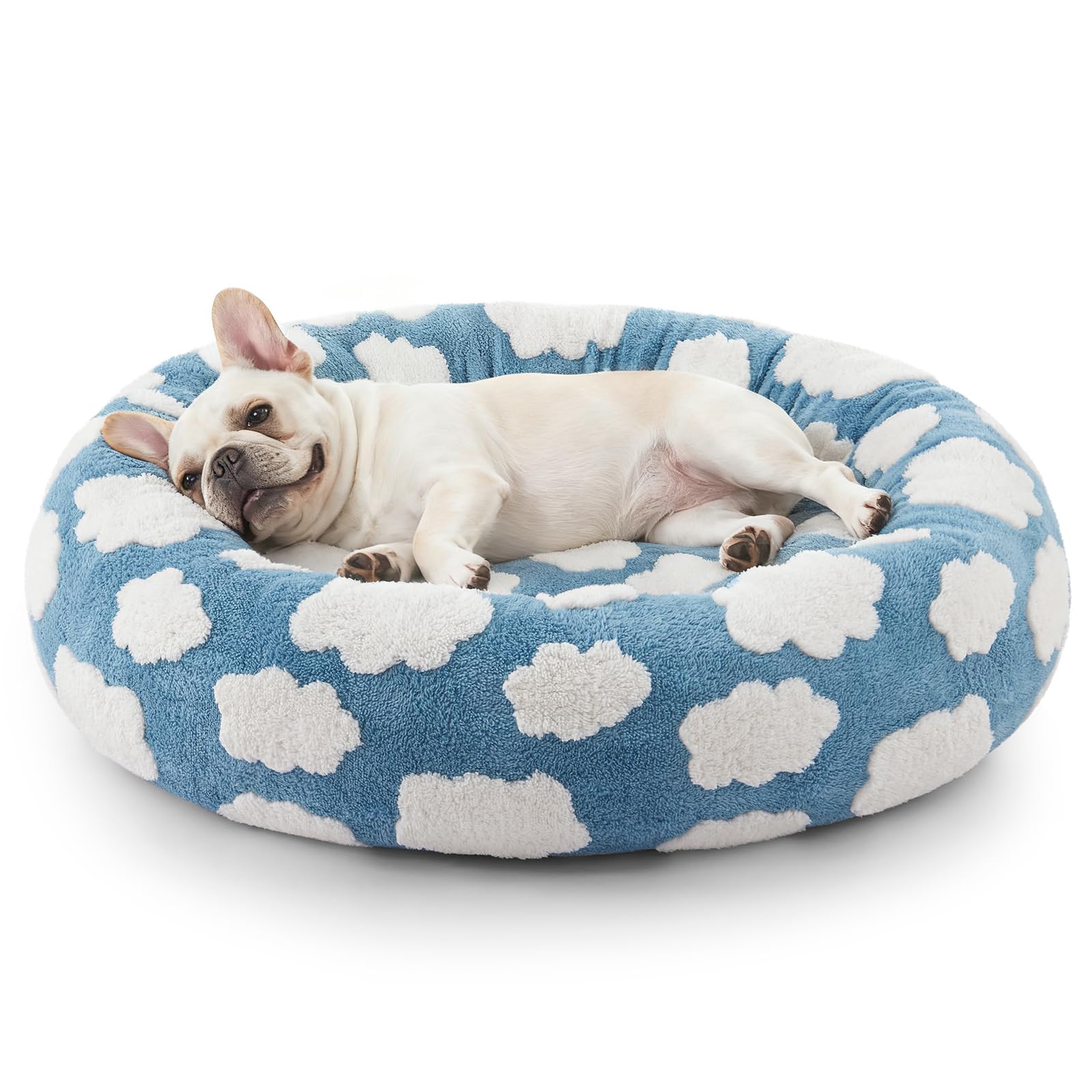 Cama donut JOEJOY para perro redonda, suave y acogedora
