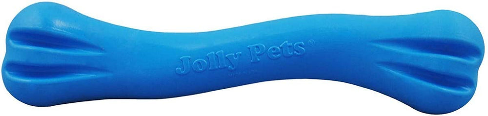 El Jolly Pets Jolly Bone mediano azul flotante para juegos en agua.