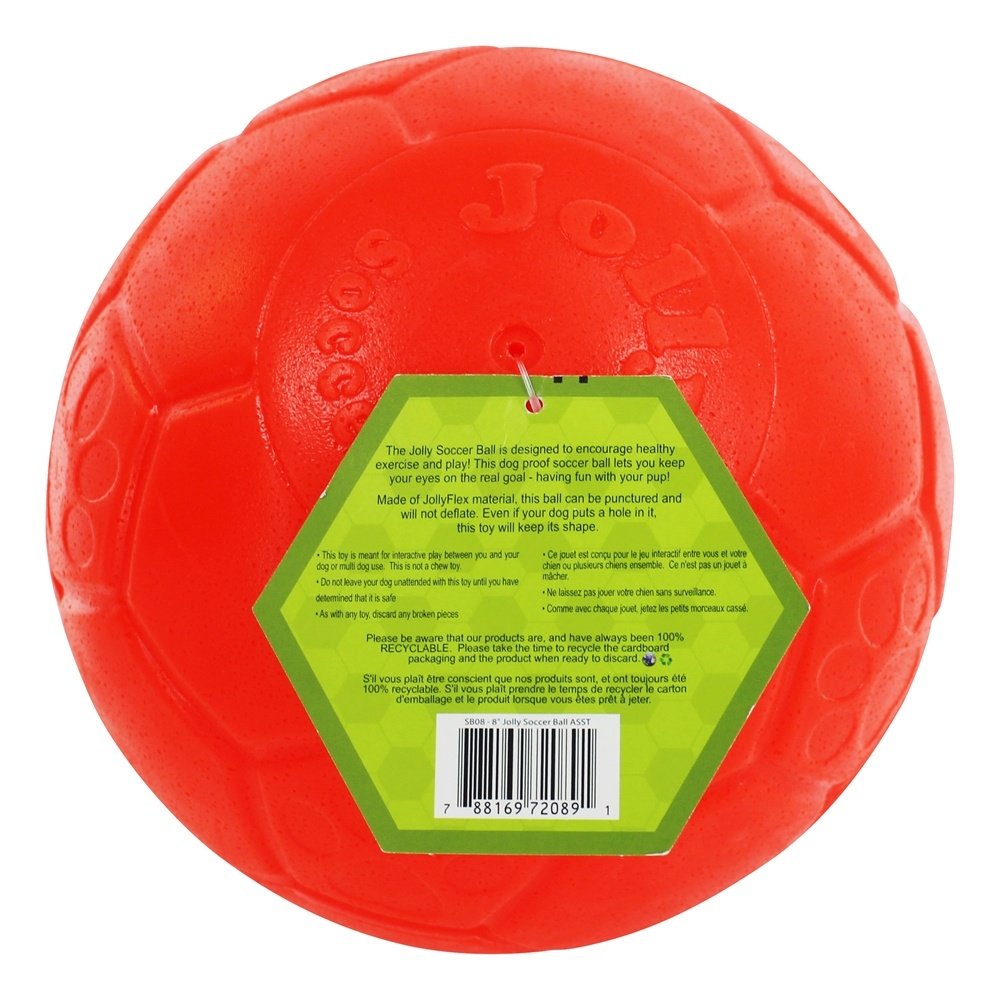 Pelota Jolly Pets, material blando y flexible para juegos al aire libre.