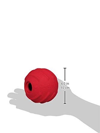 Jolly Pets Tuff Tosser; bola roja ideal para juegos de buscar y traer.