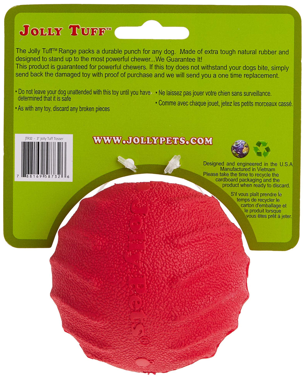 Jolly Pets Tuff Tosser: llénala de premios para estimular resolución de acertijos.