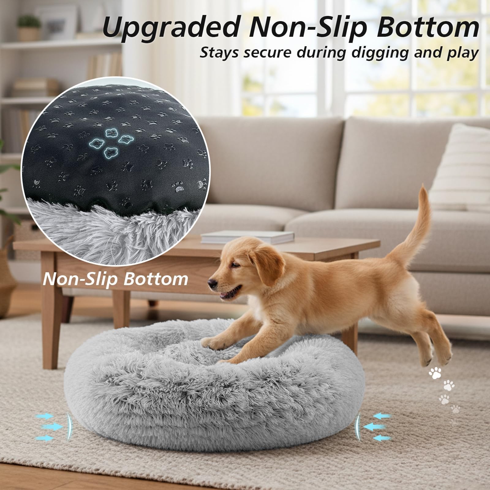 Relleno suave de la cama JOLLYVOGUE ofrece apoyo cómodo para reposos prolongados.