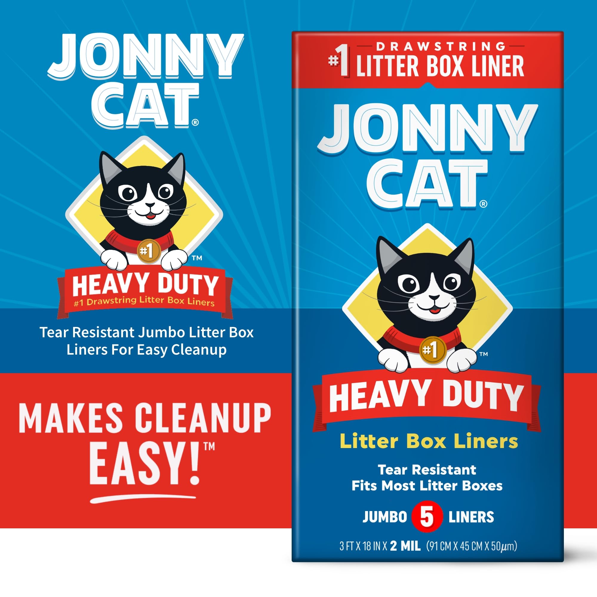 Jonny Cat: cierre con cordón para un cierre seguro y fácil de desechar.