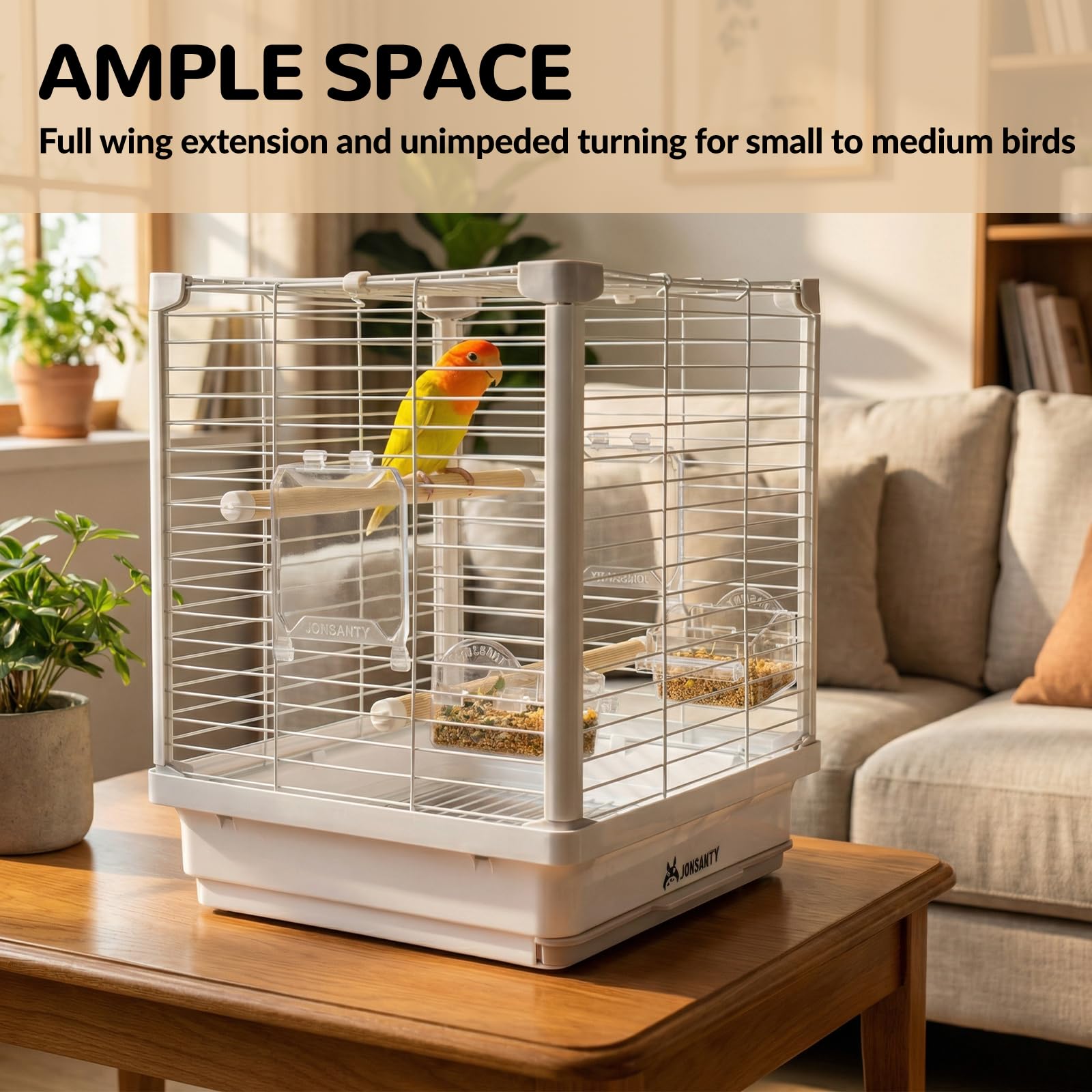 JONS NTY base-deslizante jaula-pajaro facilita limpieza rápida