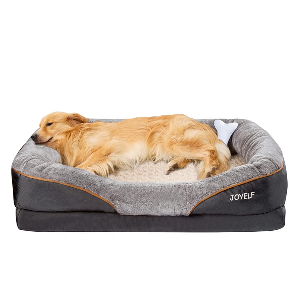JOYELF cama para perro con espuma viscoelastica base ofrece descanso estable y cómodo