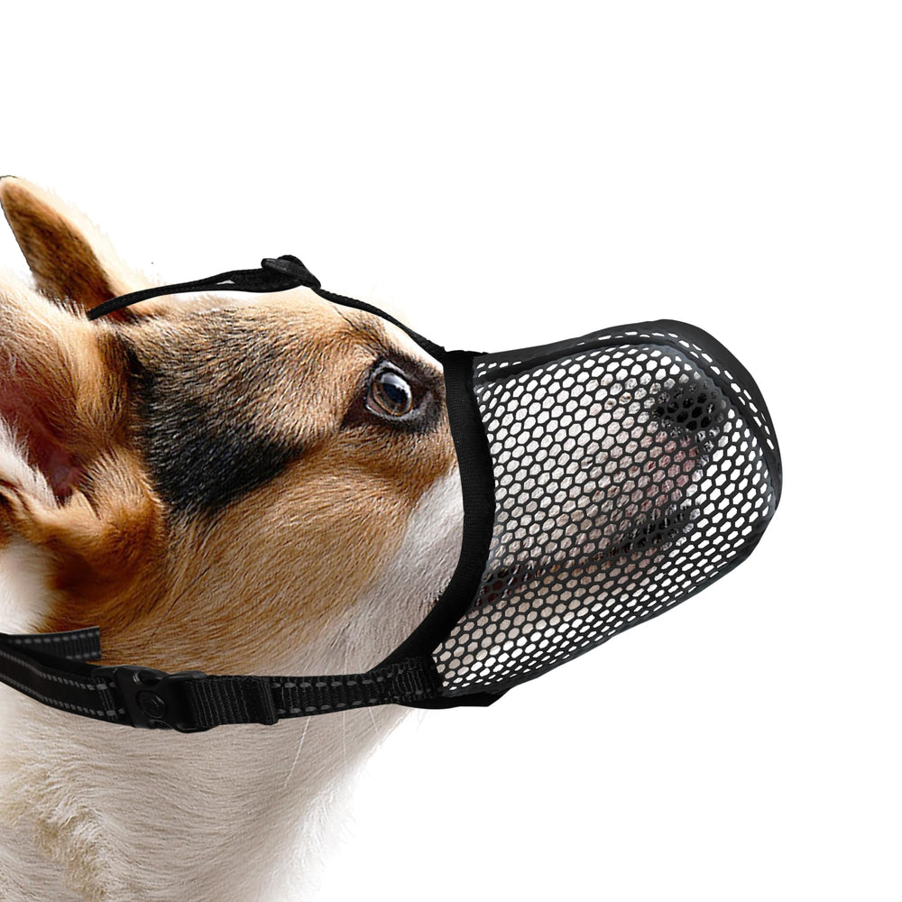 JOYPAWS bozal cesta malla aire para perros pequeños, mejora comodidad y respiración durante paseos.