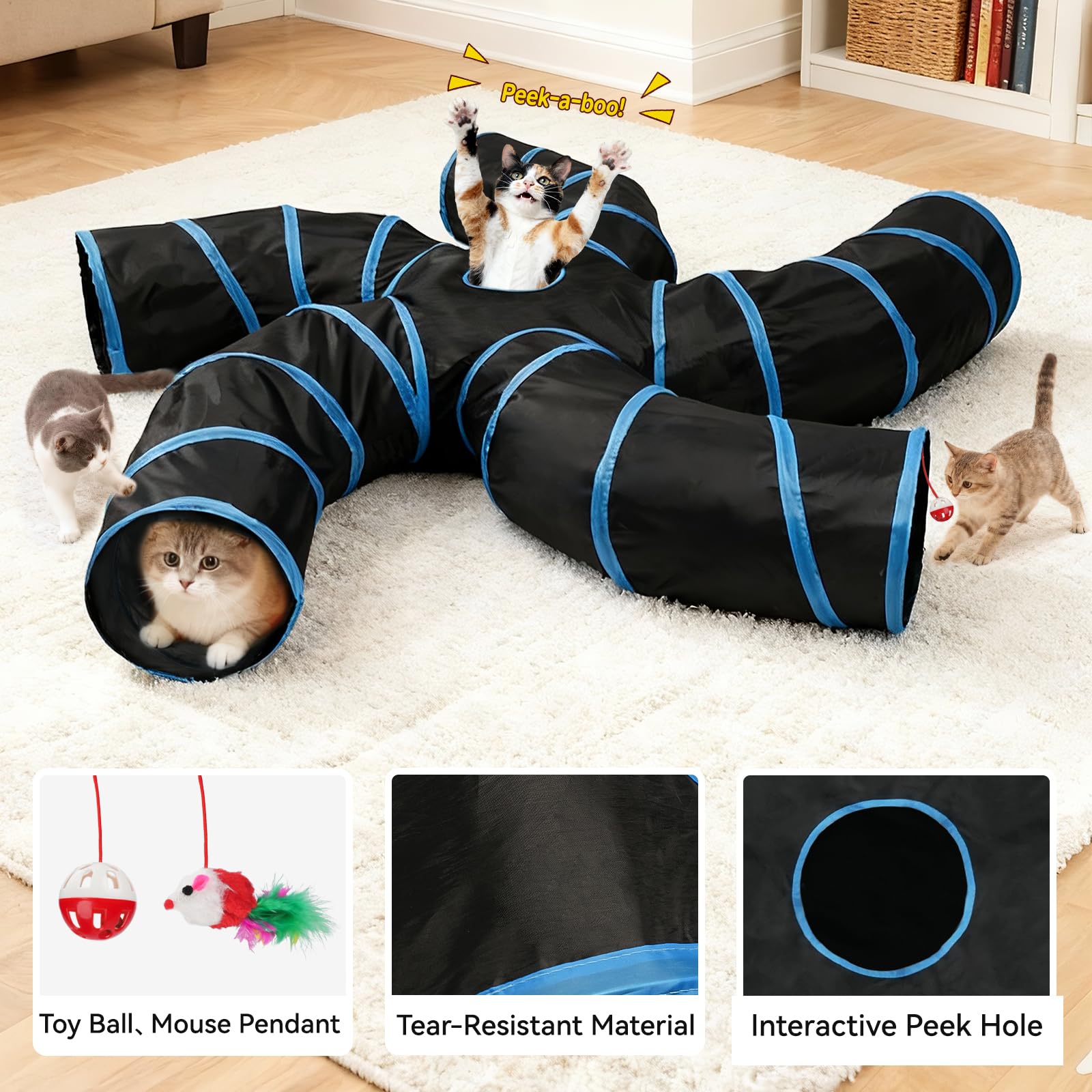 Joytale tunel gato bola campana para estimulación sensorial