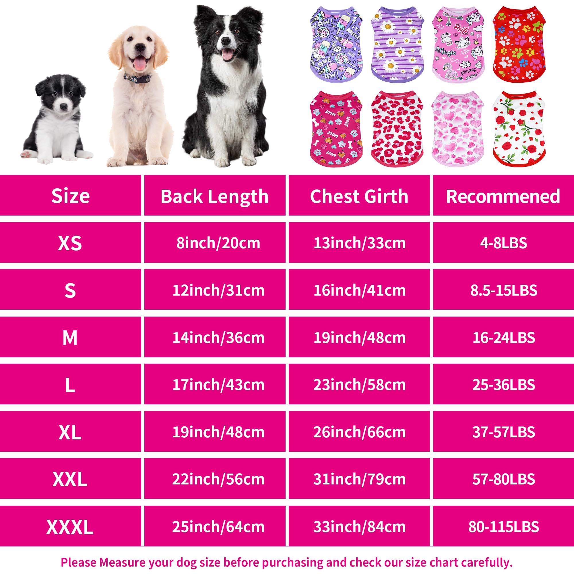 Camisetas JpGdn para perro, diseño corazón rosa, ideal para salidas y juego.