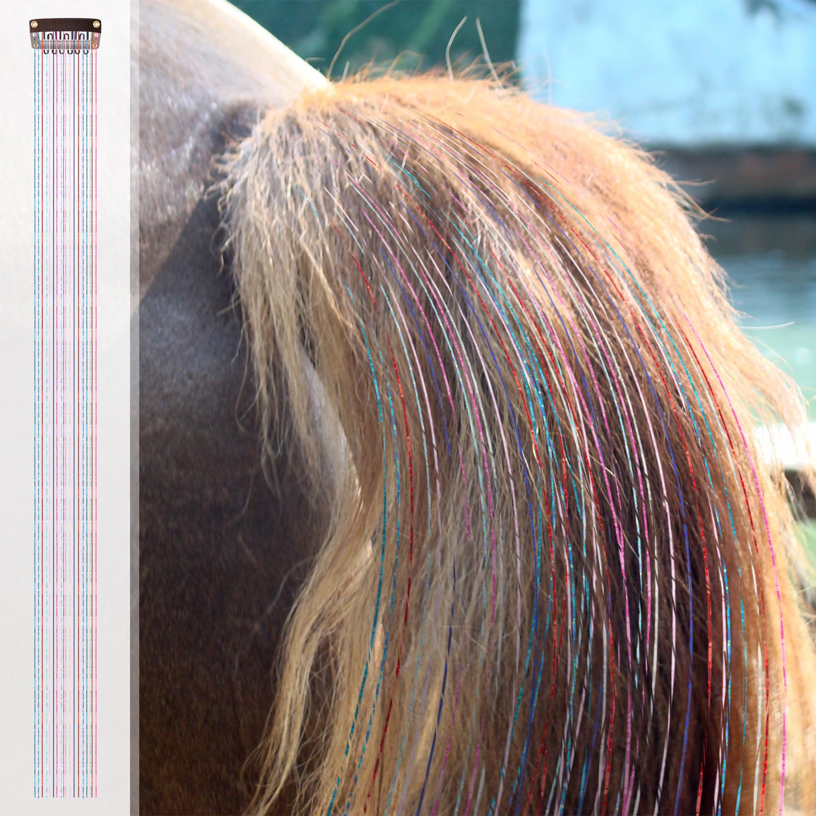 Juexica destellos brillantes melena y cola para distintas ocasiones.