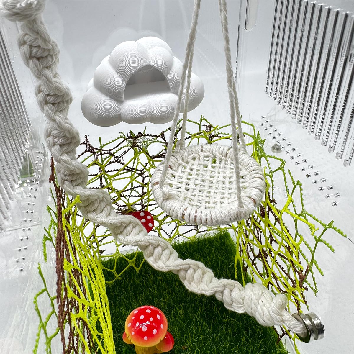 Accesorio decorativo Julang para arañas, fomenta juego y exploración natural