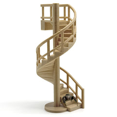 Julang araña saltarina con escaleras giratorias beige, ideal para decorar y estimular la exploración.