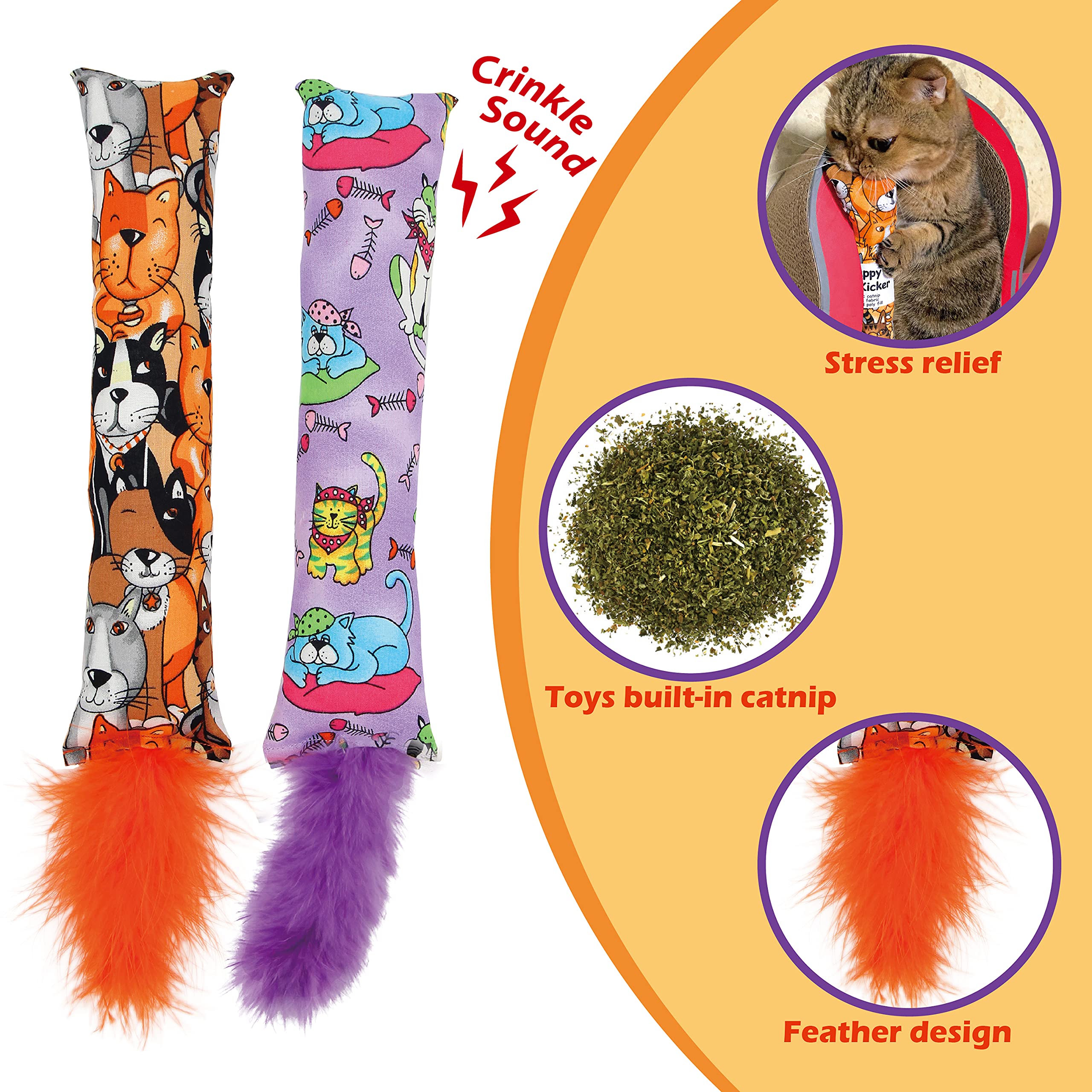 Jumpaws juguete interactivo con material crujiente para captar la atención del gato.