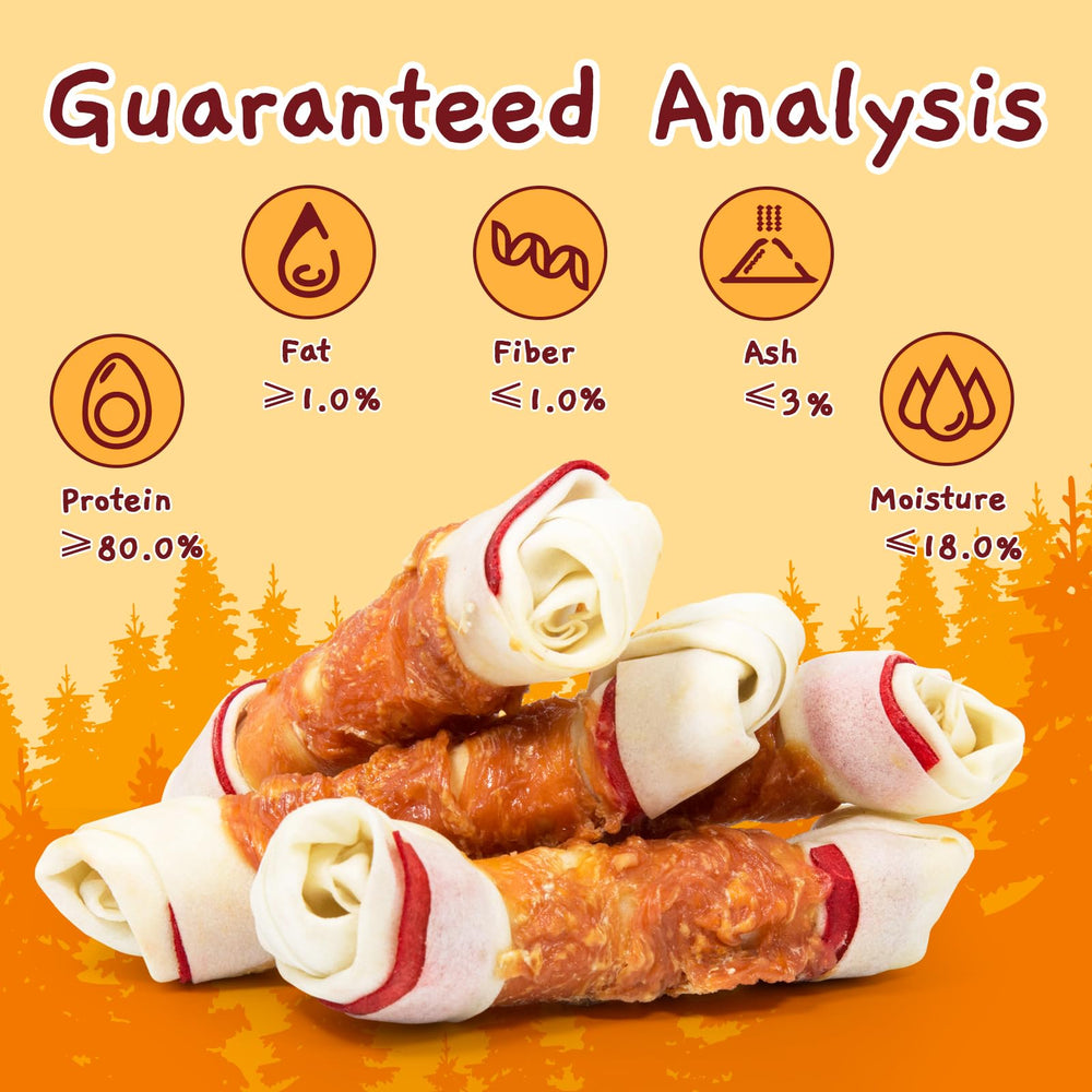 Jungle Calling chicken wrap knotted bone during training use.