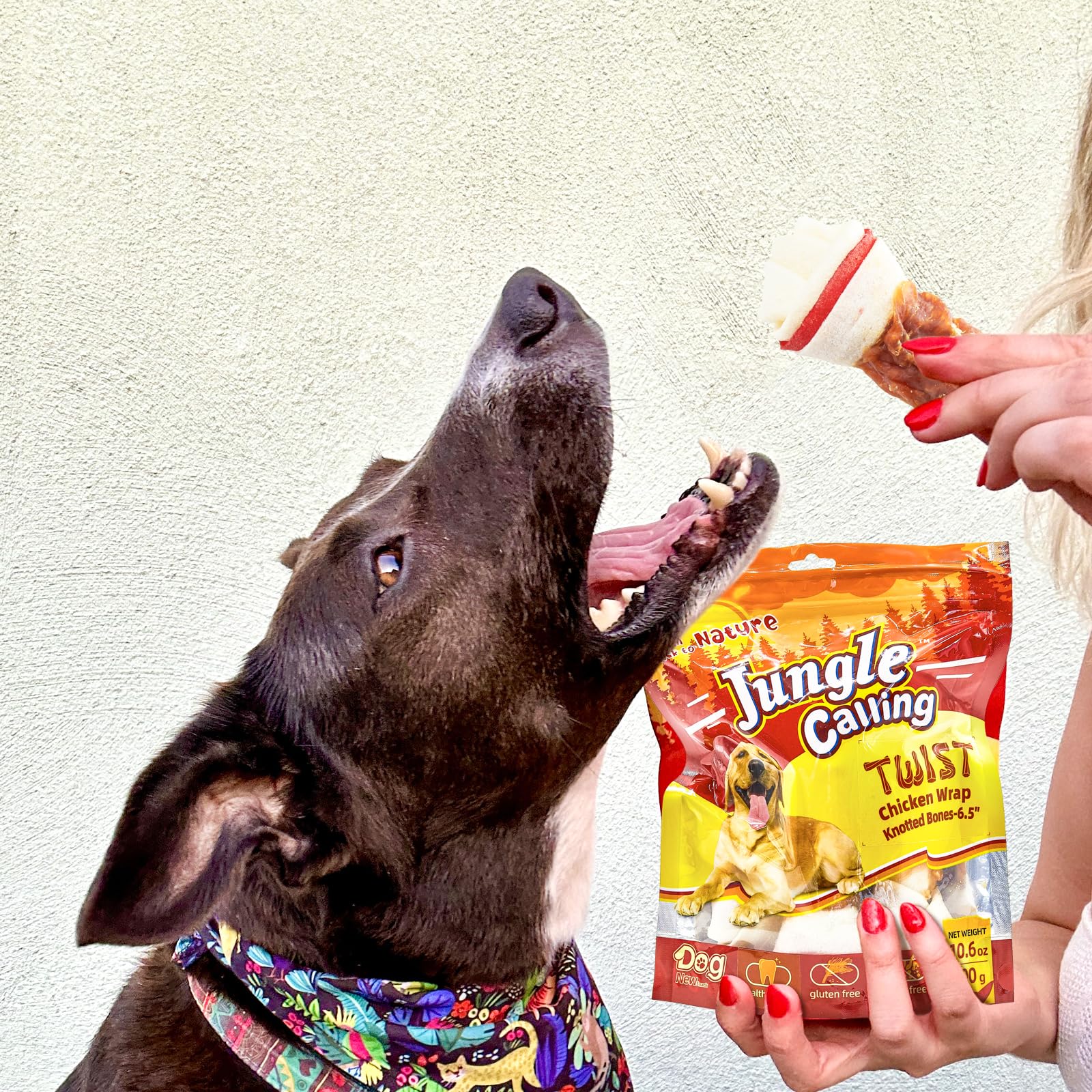 Jungle Calling dental friendly chew designed for mouth-friendly chewing.