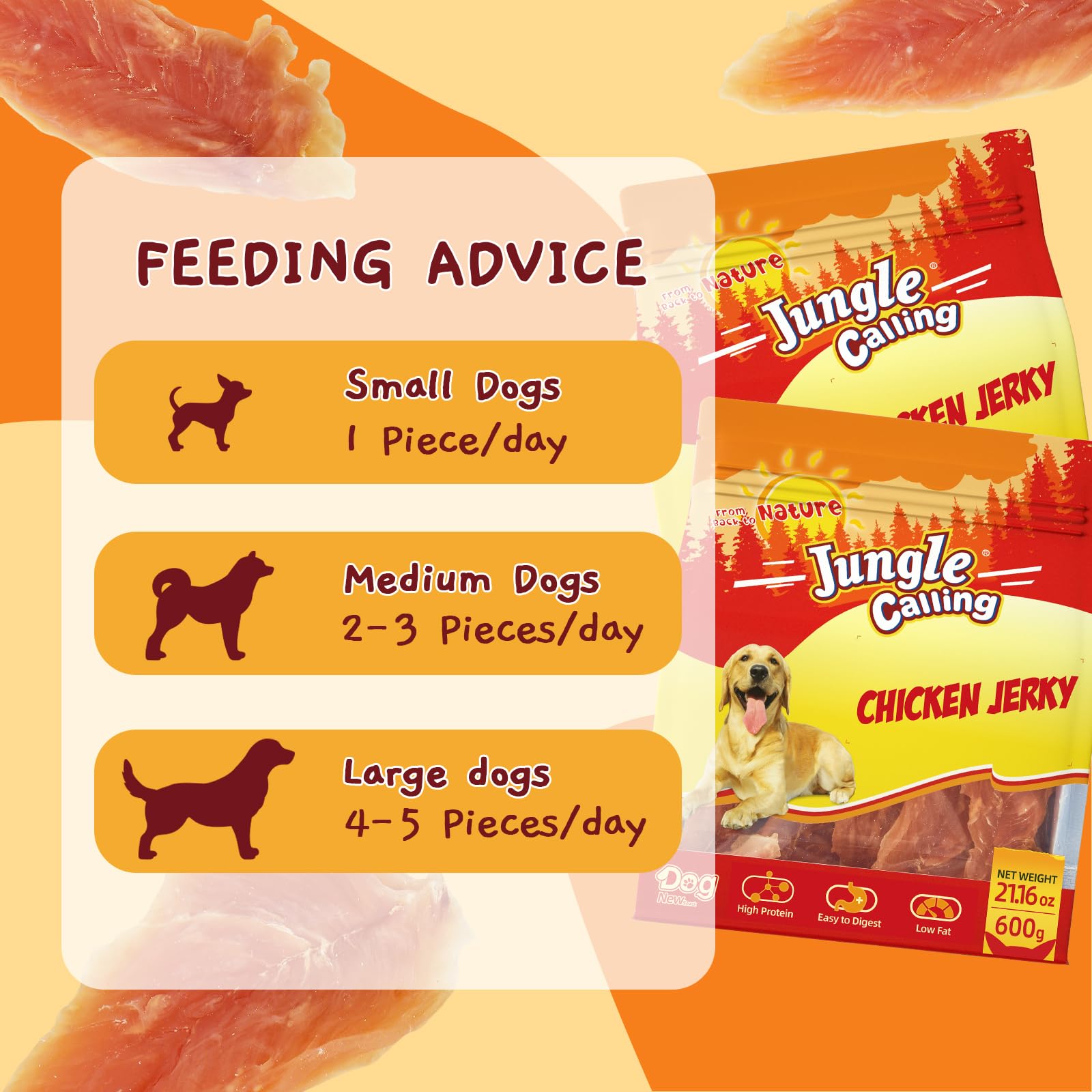 Jungle Calling entrenamiento efectivo con porciones masticables para perros grandes.