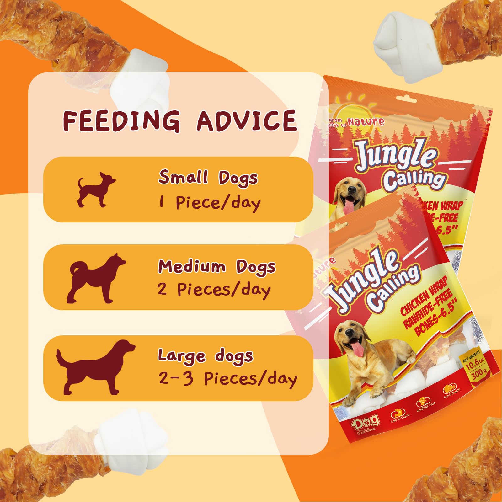 Haleine potentiellement plus fraîche et mâchage durable avec Jungle Calling.