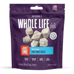 Just One Turkey de Whole Life Pet, golosina de pavo deshidratado para entrenamiento.