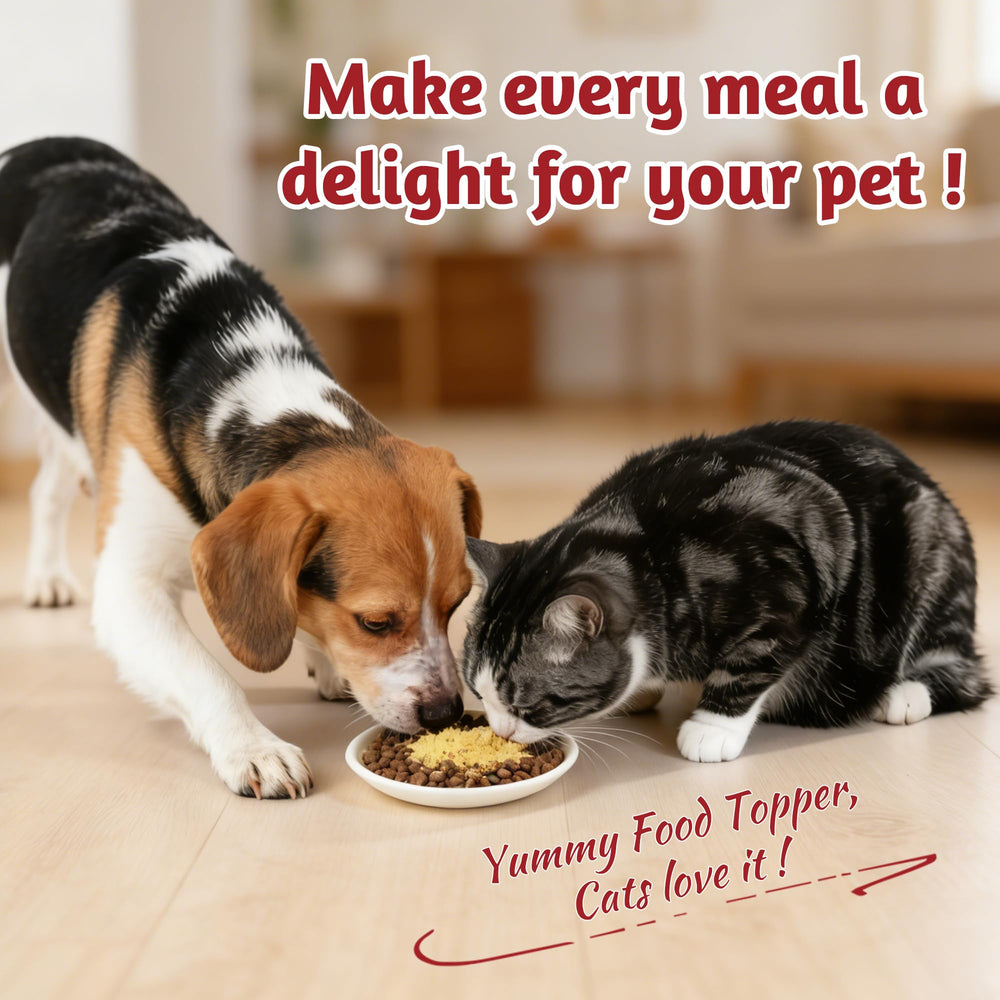 Just Try Toppers se mezcla sobre comida seca para realzar el sabor