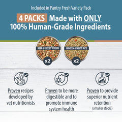 JustFoodForDogs complemento-variedad res y pollo aporta variedad proteica para perros activos.