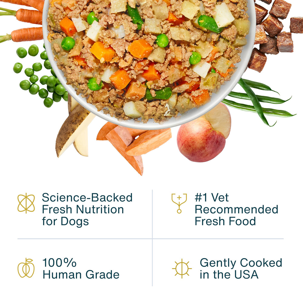 JustFoodForDogs empaque de comida para perro fresco, conservación óptima.
