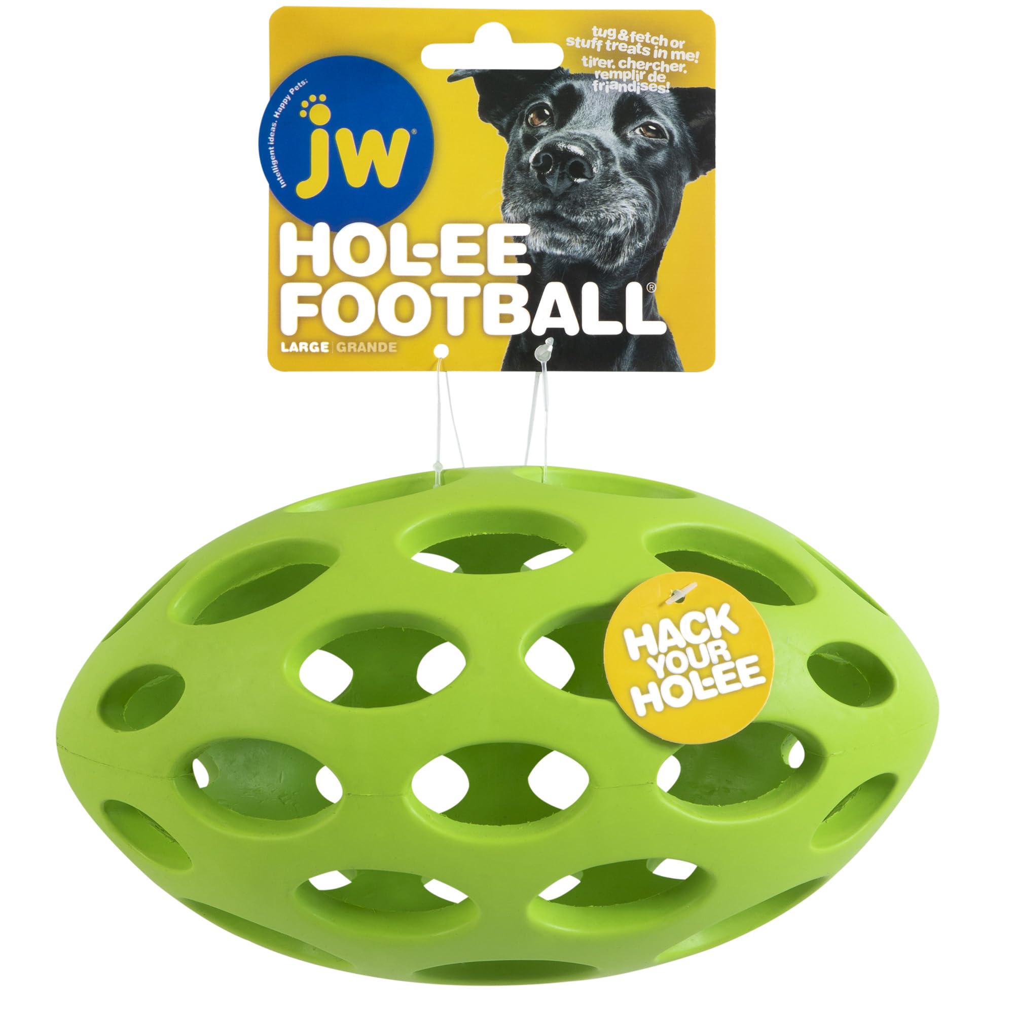 JW Hol-ee Football, caucho natural duradero ideal para juego dentro y fuera