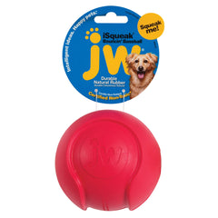 JW iSqueak Bouncin Baseball Grande, bola de béisbol duradera para jugar y masticar al aire libre.