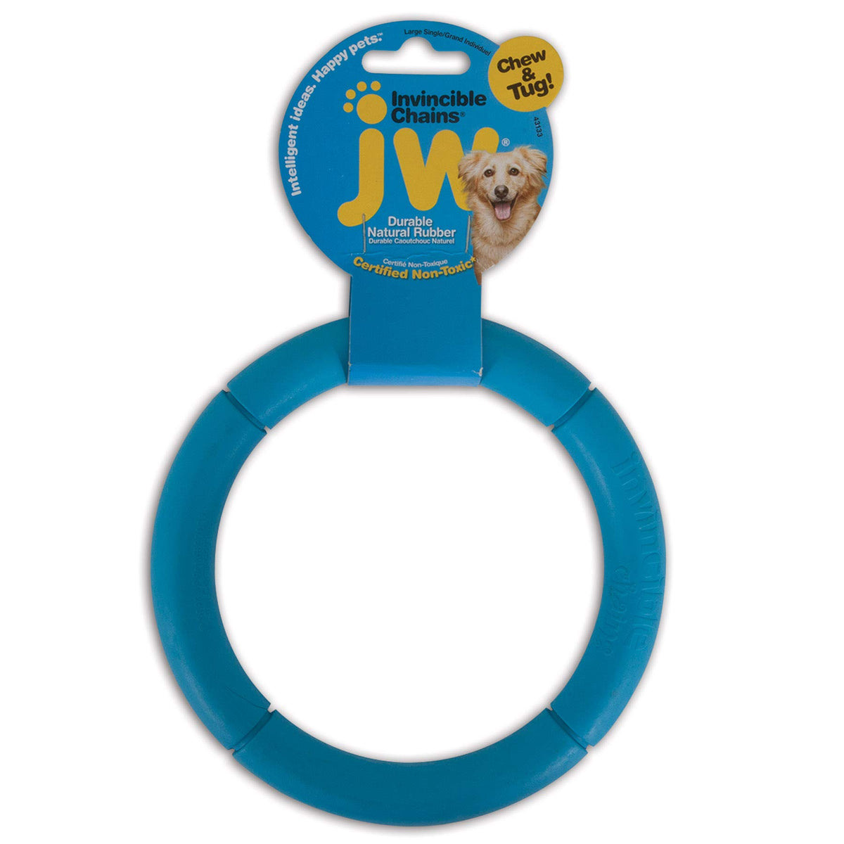 JW Invincible Chains LS: anillo grande sin costura para juegos activos y mordidas controladas.