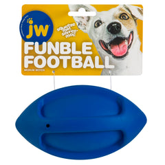 JW iSqueak Funble Fútbol, balón de caucho natural, ideal para perros medianos y juego interactivo
