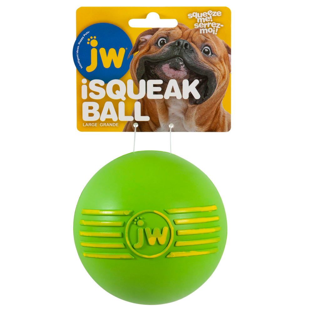JW Pet bola con chirriador para perros grandes, ideal para juegos al aire libre
