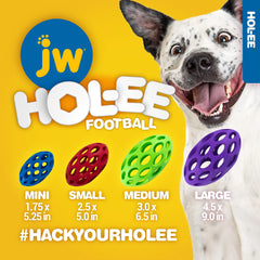 JW Pet Hol-ee Football para interiores y exteriores, rebote irregular para más diversión.