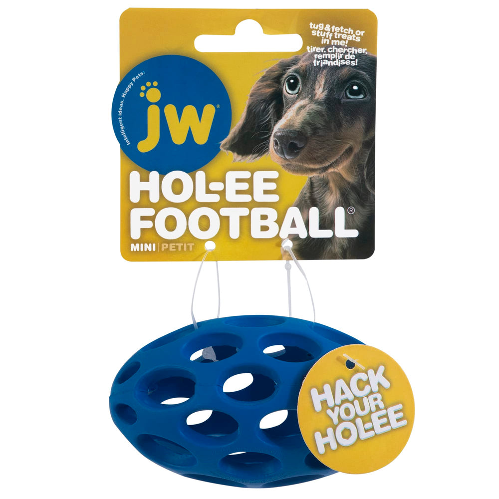 JW Pet Hol-ee Football: juguete interactivo de goma natural para juego interior y exterior
