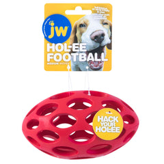 JW Pet Hol-ee Football: juguete puzzle para perros que estimula la mente durante el juego.